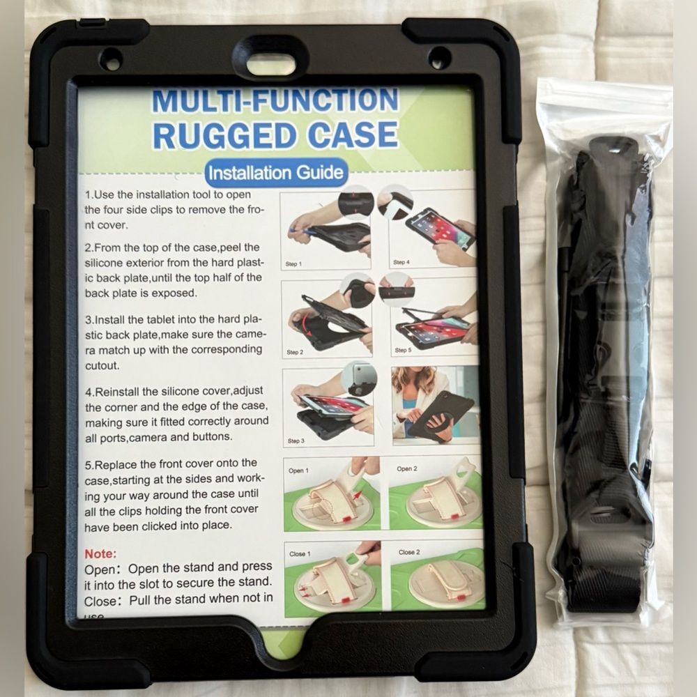 iPad 10.2 Case Black Multi-Function Rugged Case, Brand New in Packaging